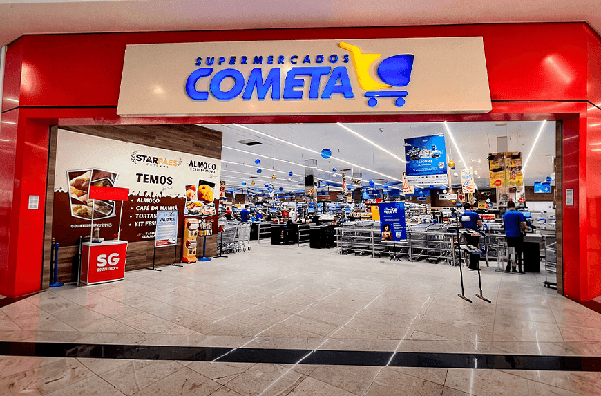 Logotipo/Fachada da loja Cometa Supermercados